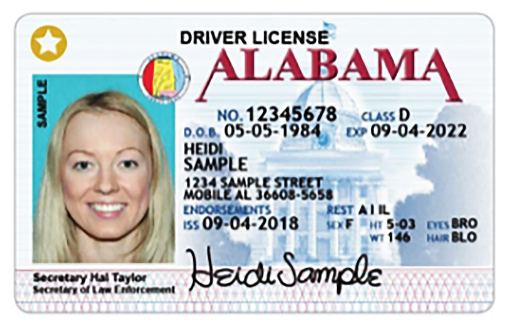 STAR ID ALEA website - Heidi Sample - STAR ID deadline Oct. 1, 2020